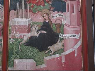 多米尼加人的祭坛画：神秘的狩猎 Altarpiece of the Dominicans: The Mystical Hunt (c.1480)，马丁·松高尔