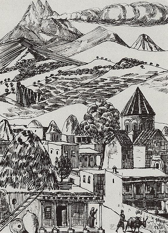 亚美尼亚村庄 Armenian village (1929; Armenia  )，马蒂罗斯