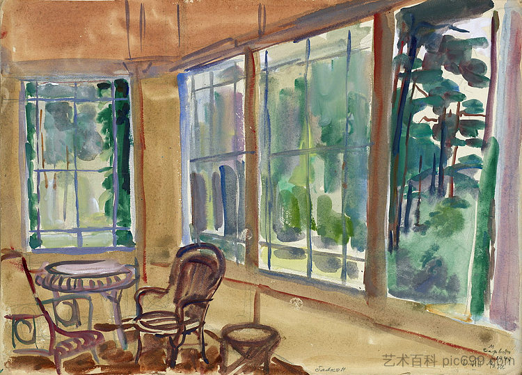 伊万·巴格拉米安元帅庄园的阳台 Balcony on the Estate of Marshal Ivan Bagramian (1947; Armenia ),马蒂罗斯
