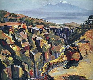 阿拉加茨山坡上的悬崖 Cliff in the slope of Aragats (1958; Armenia                     )，马蒂罗斯