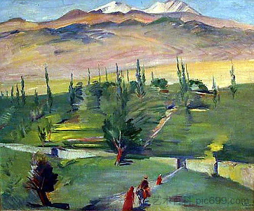 景观与亚拉腊山的景色 Landscape with a view of Mount Ararat (1937; Armenia  )，马蒂罗斯