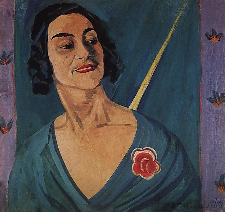 女演员安娜·胡马什扬的肖像 Portrait of actress Anna Humashyan (1923; Armenia  )，马蒂罗斯