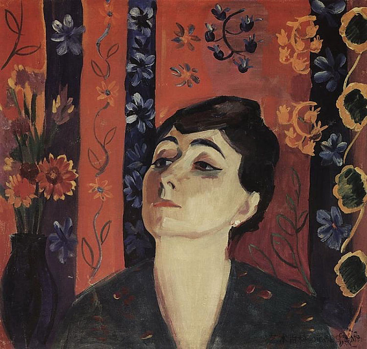 尼娜·科穆尔兹扬的肖像 Portrait of Nina Komurdzhyan (1917)，马蒂罗斯