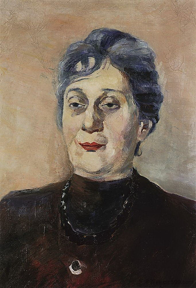 诗人安娜·阿赫玛托娃的肖像 Portrait of poet Anna Akhmatova (1946; Armenia  )，马蒂罗斯