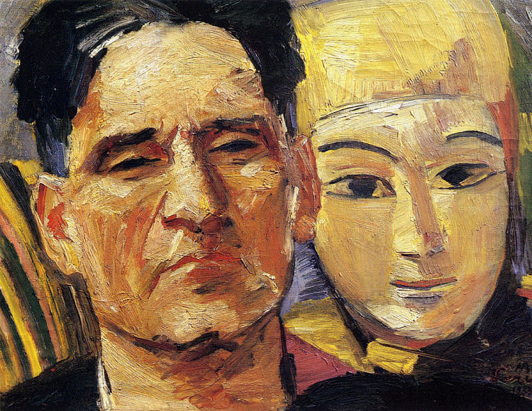 带面具的自画像 Self-portrait with mask (1933)，马蒂罗斯