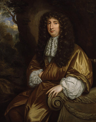 乔治·萨维尔的肖像，哈利法克斯第一侯爵（1633-1695） Portrait of George Savile, 1st Marquess of Halifax (1633-1695) (1676)，玛丽·比尔