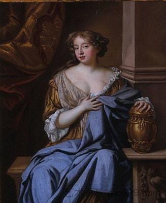 玛丽·莫尔·戴维斯（fl.1663-1669）的肖像 Portrait of Mary Moll Davis (fl.1663-1669) (1675)，玛丽·比尔