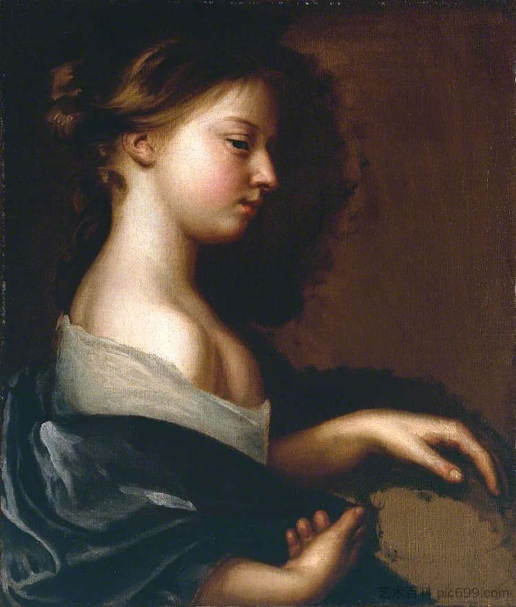 一个年轻女孩的肖像 Portrait of a Young Girl (c.1681; United Kingdom  )，玛丽·比尔