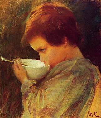 儿童饮用牛奶 Child Drinking Milk (c.1868)，玛丽·卡萨特