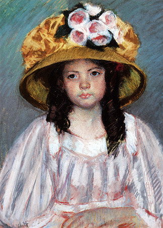 戴大帽子的女孩 Girl In Large Hat (c.1908)，玛丽·卡萨特