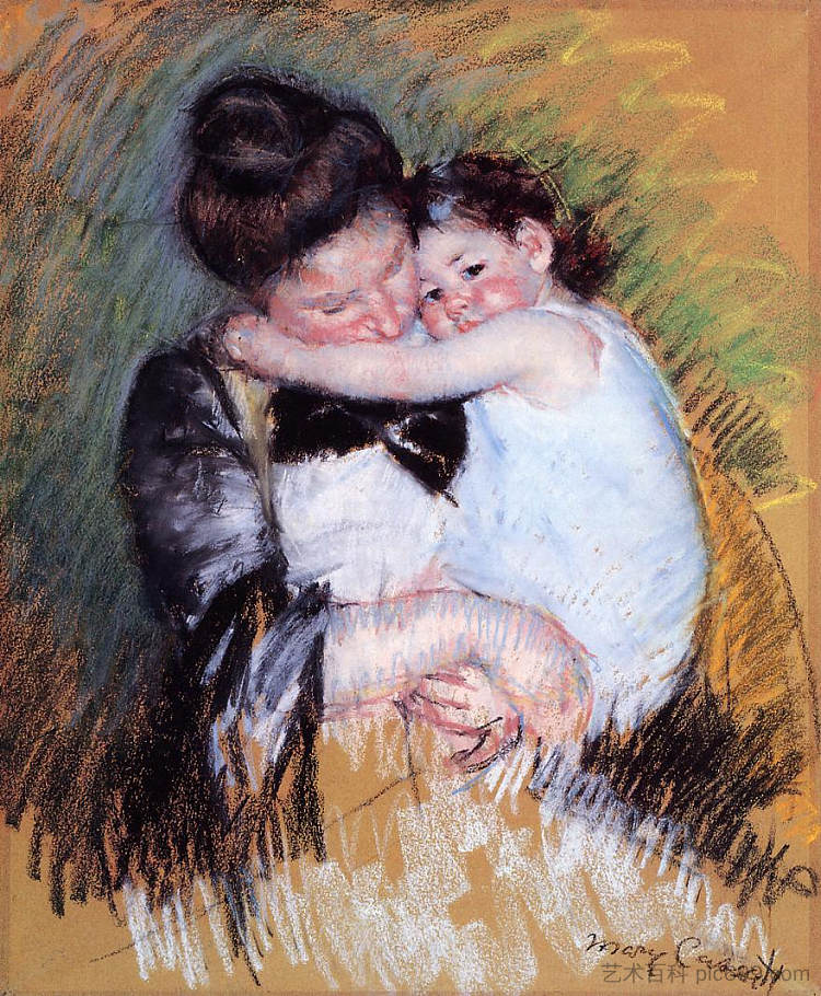 母亲与孩子 Mother and Child (c.1900)，玛丽·卡萨特