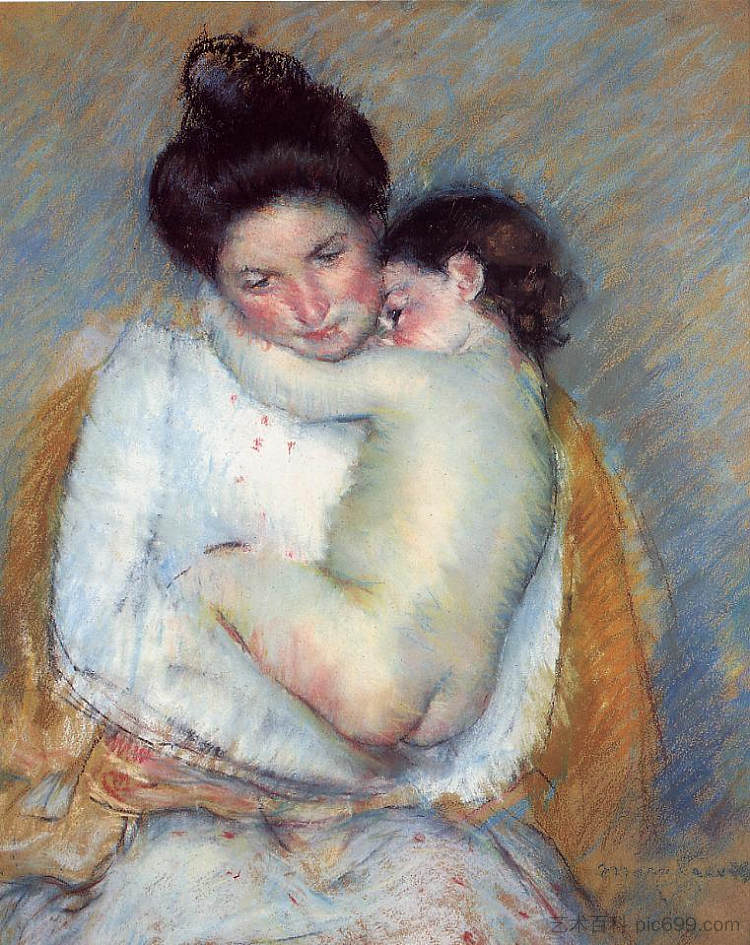 母亲与孩子 Mother and Child (c.1900)，玛丽·卡萨特