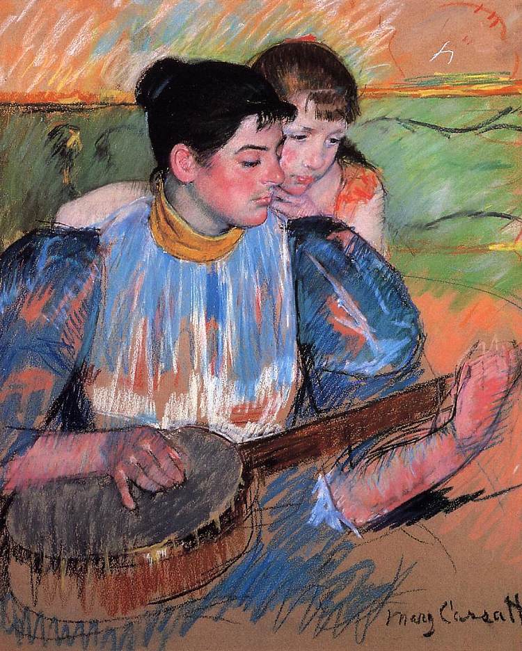 班卓琴课 The Banjo Lesson (1893 - 1894)，玛丽·卡萨特