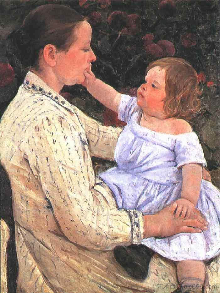 孩子的爱抚 The Child`s Caress (1890)，玛丽·卡萨特