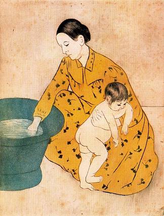 儿童浴池 The Child’s Bath (1893)，玛丽·卡萨特