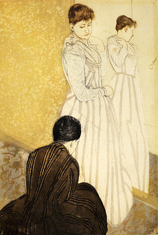 试衣 The Fitting (1891)，玛丽·卡萨特