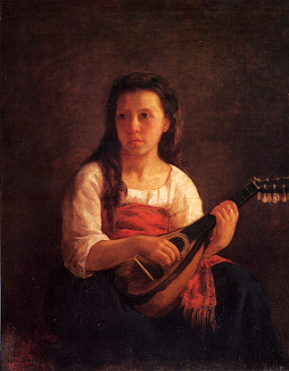 曼陀林演奏家 The Mandolin Player (c.1872)，玛丽·卡萨特