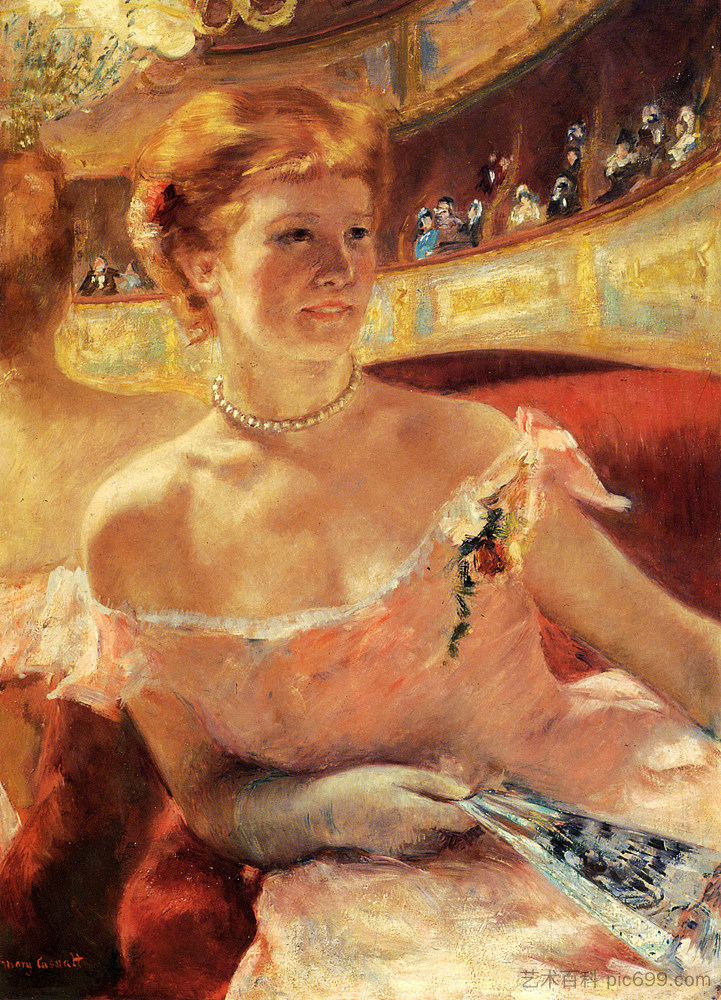 戴珍珠项链的女人 Woman with a Pearl Necklace (1879; Paris,France  )，玛丽·卡萨特