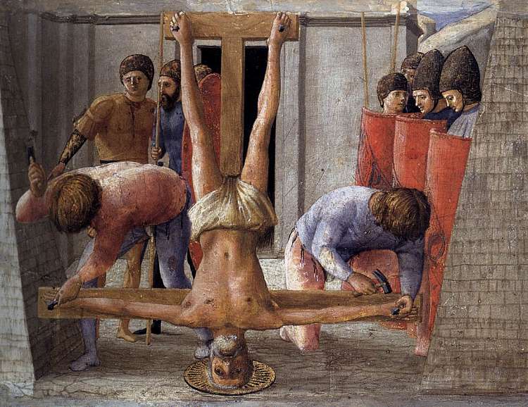 圣彼得被钉十字架 Crucifixion of St. Peter (1426)，马萨乔