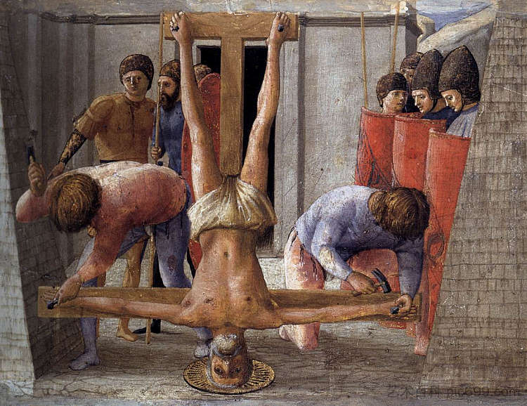 圣彼得被钉十字架 Crucifixion of St. Peter (1426)，马萨乔