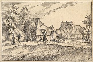 Regiunculae et villae 等分的村庄中的农场 Ducatus brabantiae Farms in a Village from Regiunculae Et Villae Aliquot Ducatus Brabantiae (c.1610)，小山水大师