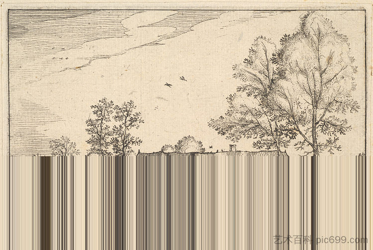 大型农场,图版 10 来自 Regiunculae et villae 等分试样 Ducatus brabantiae Large Farm, Plate 10 from Regiunculae Et Villae Aliquot Ducatus Brabantiae (c.1610),小山水大师
