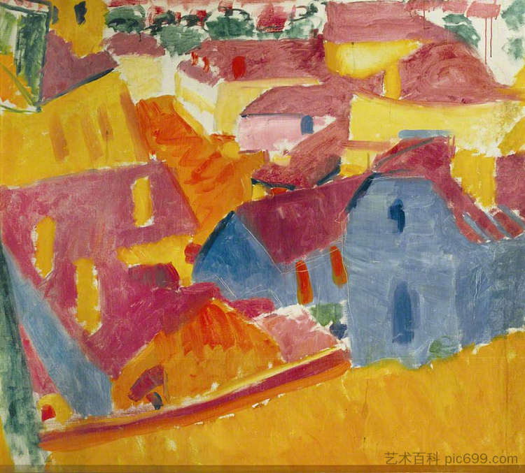 大型法国景观 Large French Landscape (1914)，马修·史密斯