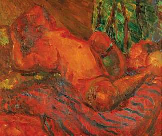 斜倚的红色裸体II Reclining Red Nude II (1924)，马修·史密斯