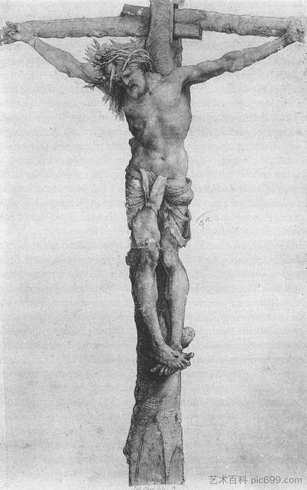 受难 Crucifixion (1501 - 1502)，马蒂亚斯·格吕内瓦尔德