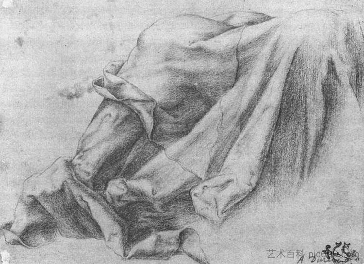 窗帘研究 Drapery Study (1512)，马蒂亚斯·格吕内瓦尔德