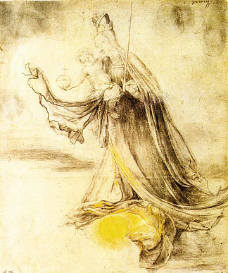玛丽脚下有太阳 Mary with the Sun below her Feet (c.1520)，马蒂亚斯·格吕内瓦尔德