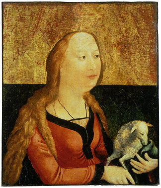 罗马的圣艾格尼丝（科堡小组） Saint Agnes of Rome (Coburg Panel) (c.1500)，马蒂亚斯·格吕内瓦尔德