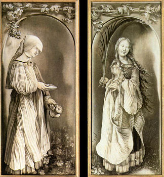 圣伊丽莎白和棕榈树的圣妇 St. Elizabeth and a Saint Woman with Palm (1508 – 1511)，马蒂亚斯·格吕内瓦尔德