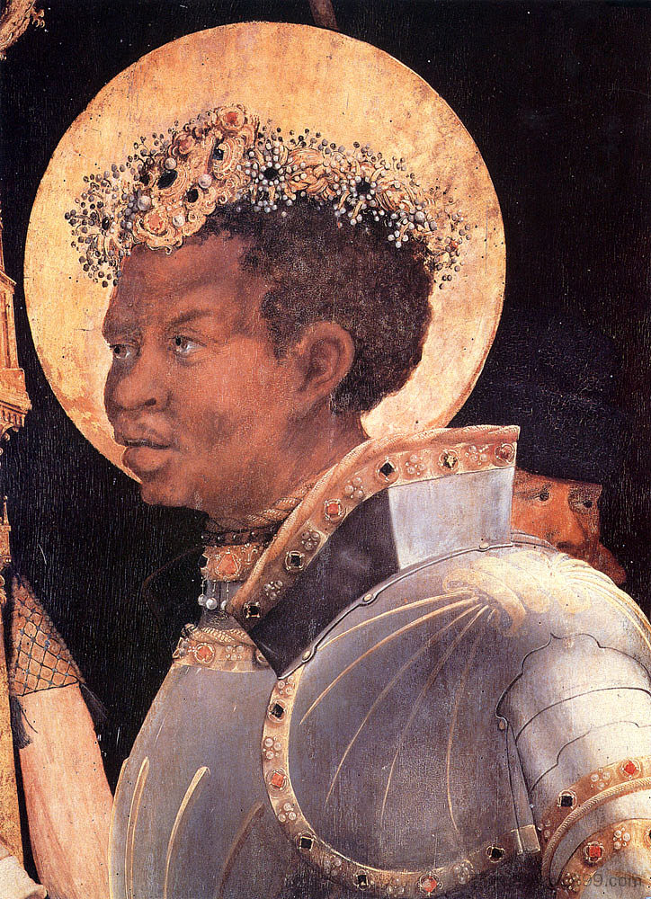 圣莫里斯（细节来自圣伊拉斯谟和圣莫里斯会议） St. Maurice (detail from The Meeting of St. Erasmus and St. Maurice) (c.1520 - c.1524)，马蒂亚斯·格吕内瓦尔德