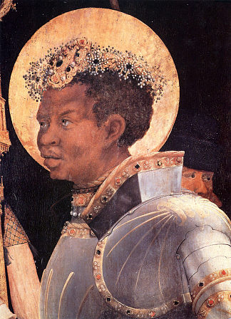 圣莫里斯（细节来自圣伊拉斯谟和圣莫里斯会议） St. Maurice (detail from The Meeting of St. Erasmus and St. Maurice) (c.1520 – c.1524)，马蒂亚斯·格吕内瓦尔德