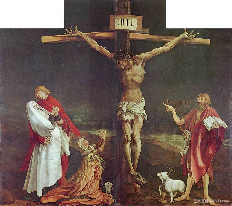 十字架（细节来自伊森海姆祭坛画） The Crucifixion (detail from the Isenheim Altarpiece) (c.1512 - c.1515)，马蒂亚斯·格吕内瓦尔德