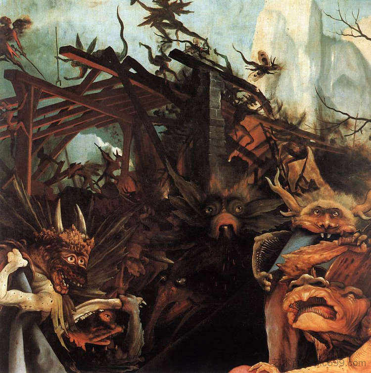 圣安东尼的诱惑（局部） The Temptation of St. Anthony (detail) (1510 - 1515)，马蒂亚斯·格吕内瓦尔德