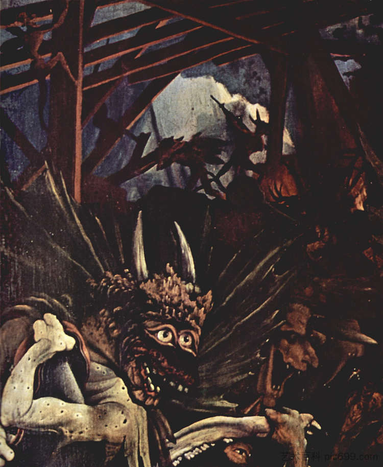 圣安东尼的诱惑（局部） The Temptation of St. Anthony (detail) (c.1512 - c.1516)，马蒂亚斯·格吕内瓦尔德