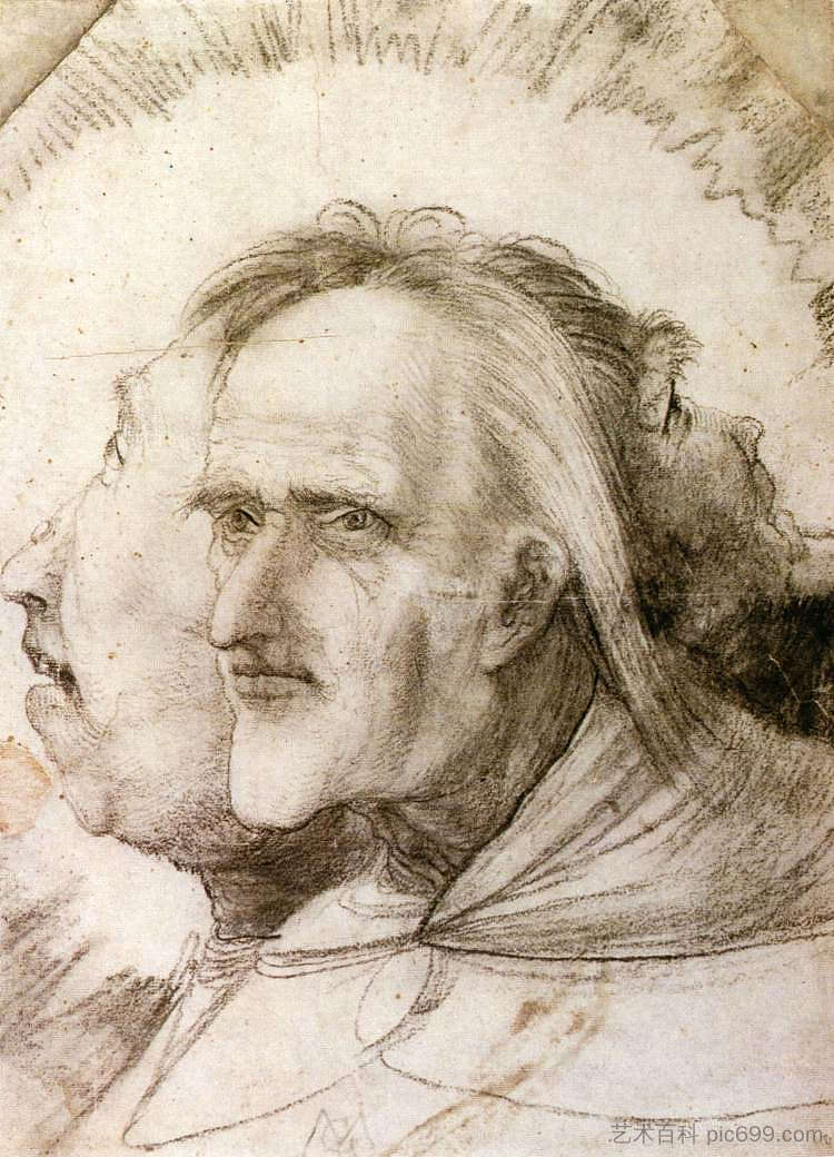 三面体 The Triple Face (c.1525),马蒂亚斯·格吕内瓦尔德