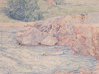 溪流中的岩石 Rocks in a Stream (1920)，莫里斯·布劳恩