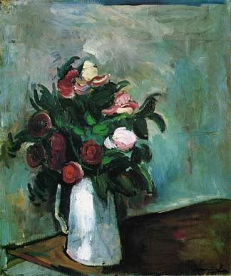 花瓶里的牡丹 Peonies in a Vase (1909 – 1910)，莫里斯·德·乌拉曼克