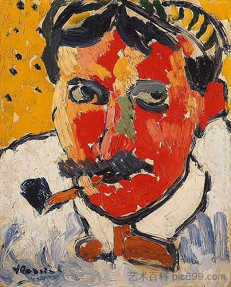 德兰画像 Portrait of Derain (1905)，莫里斯·德·乌拉曼克