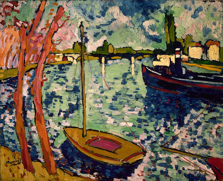 查图的塞纳河 The River Seine at Chatou (1906),莫里斯·德·乌拉曼克