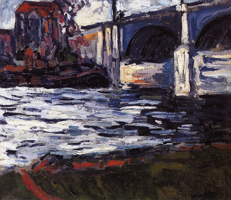 塞纳河和查头桥 The Seine and the Chatou Bridge (1906)，莫里斯·德·乌拉曼克