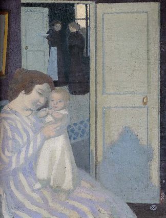 母亲与孩子 Mother And Child (c.1890)，莫里斯·丹尼斯