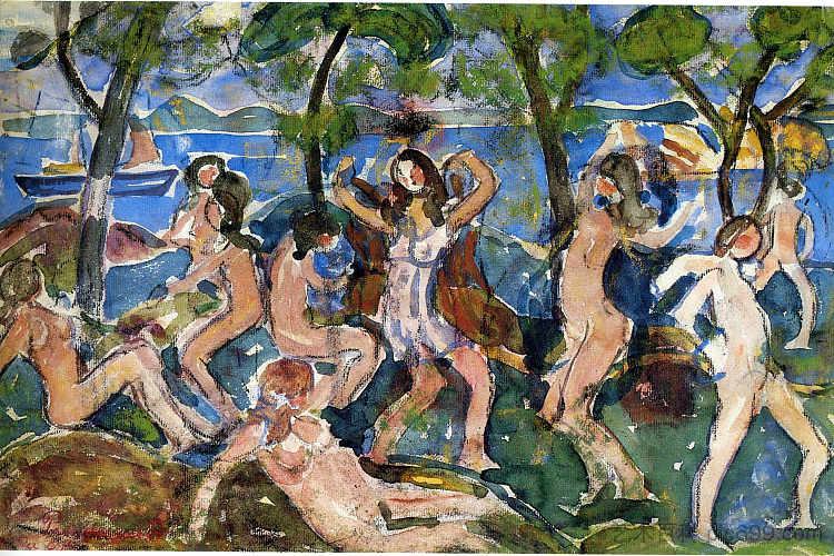 泳 客 Bathers (c.1912 - c.1915)，莫里斯·普雷德加斯特