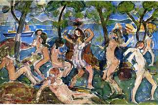 泳 客 Bathers (c.1912 – c.1915)，莫里斯·普雷德加斯特