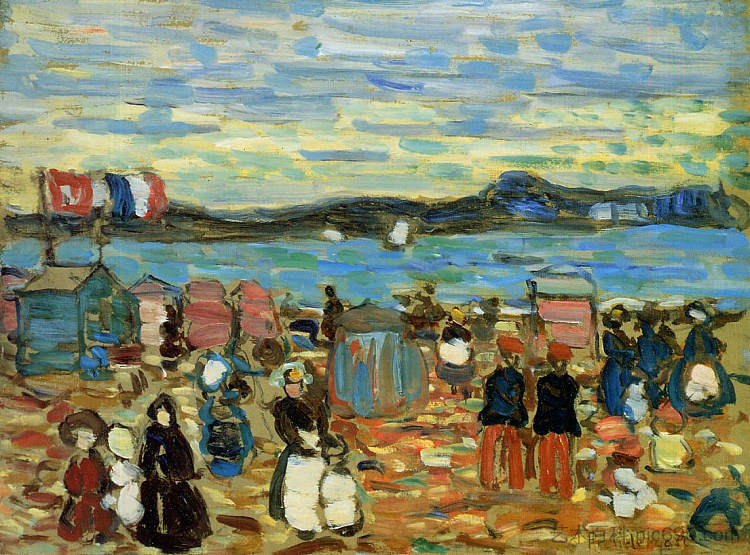 沐浴帐篷,圣马洛 Bathing Tents, St. Malo (1907),莫里斯·普雷德加斯特