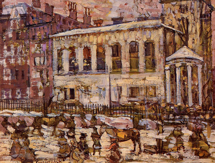 波士顿, 下雪天 Boston, Snowy Day (c.1907 - c.1910),莫里斯·普雷德加斯特