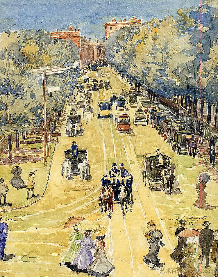查尔斯街, 波士顿 Charles Street, Boston (c.1895),莫里斯·普雷德加斯特